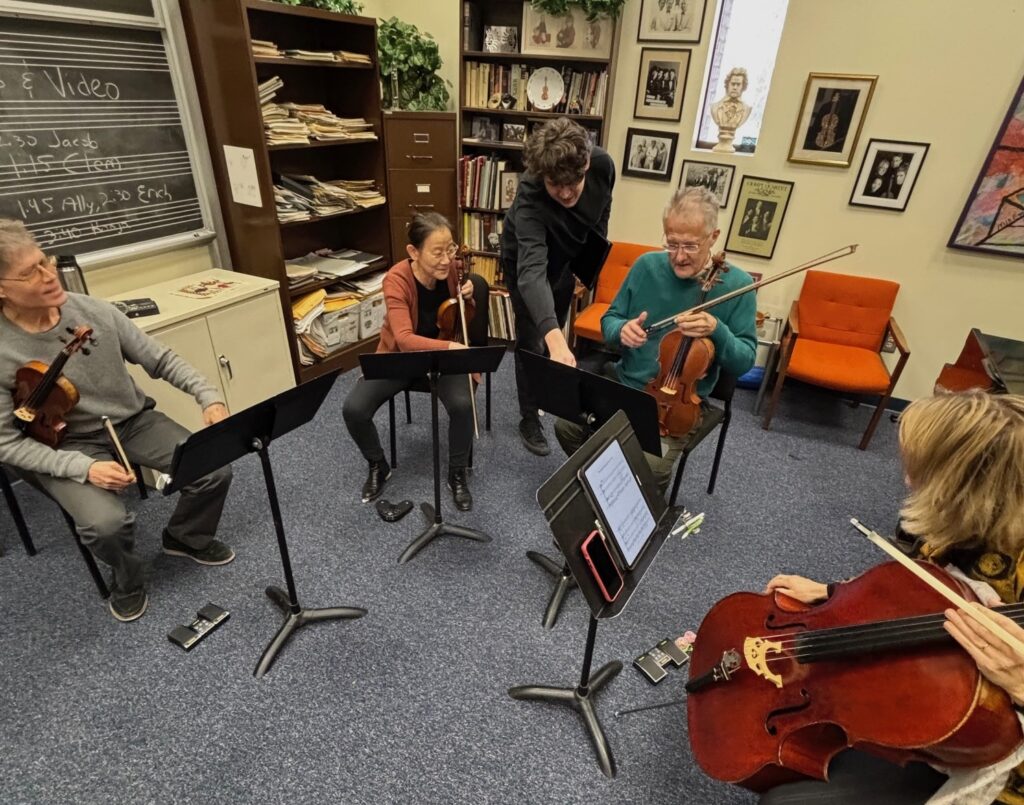 Ciompi in rehearsal for Erich Barganier's new string quartet. 
